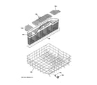 GE GDWF100V55WW lower rack assembly diagram