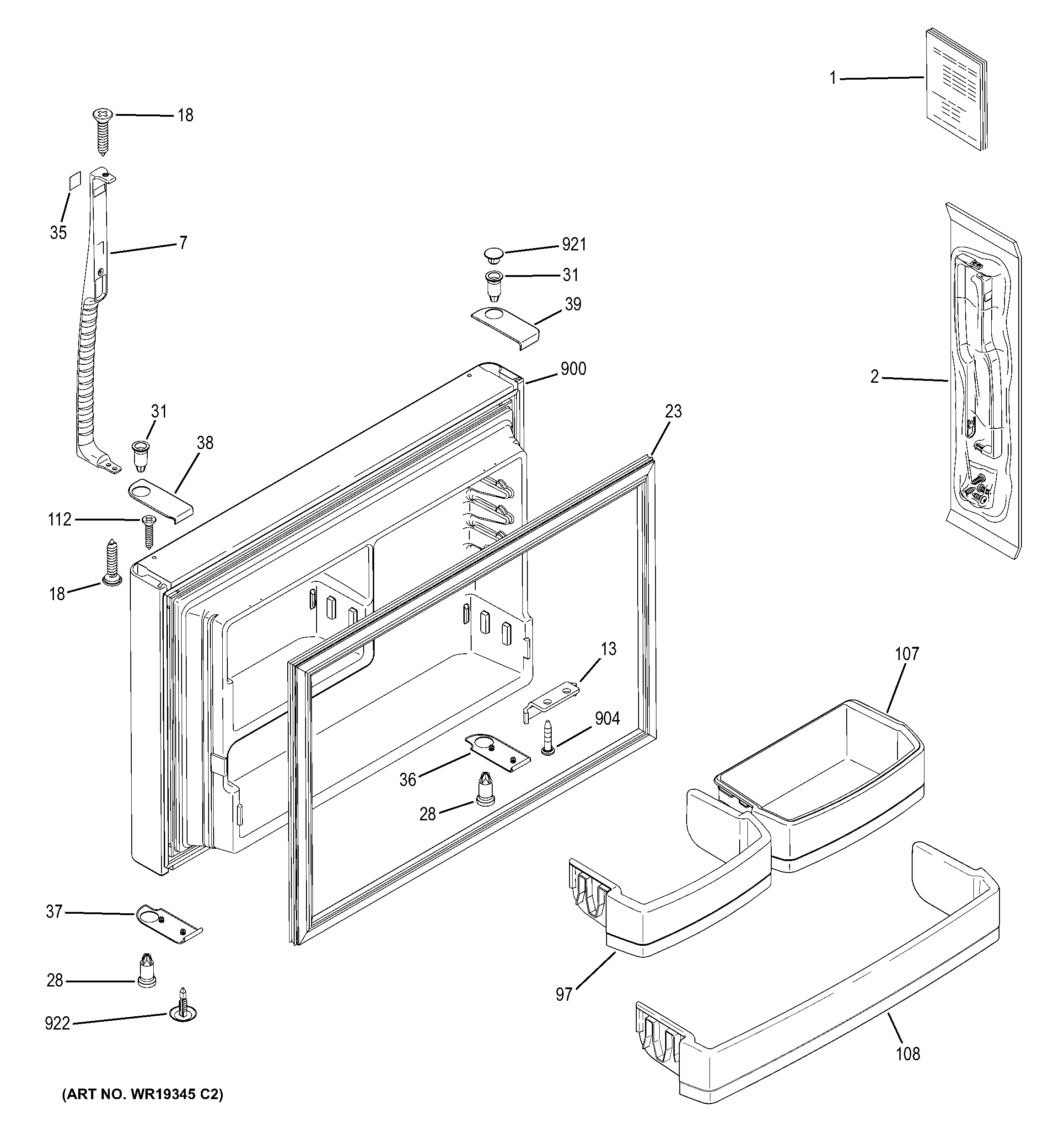 Freezer door