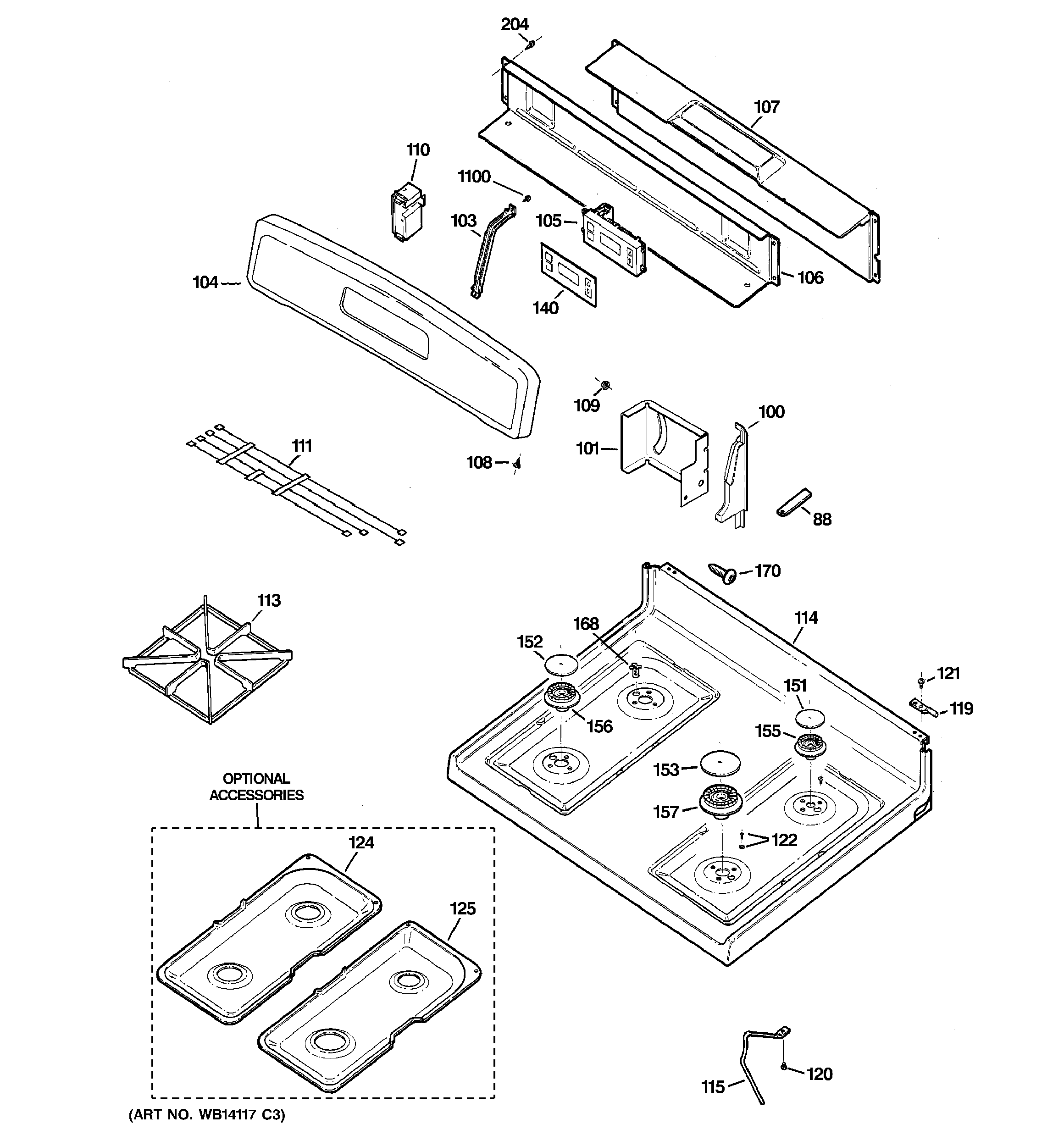 CONTROL PANEL & COOKTOP