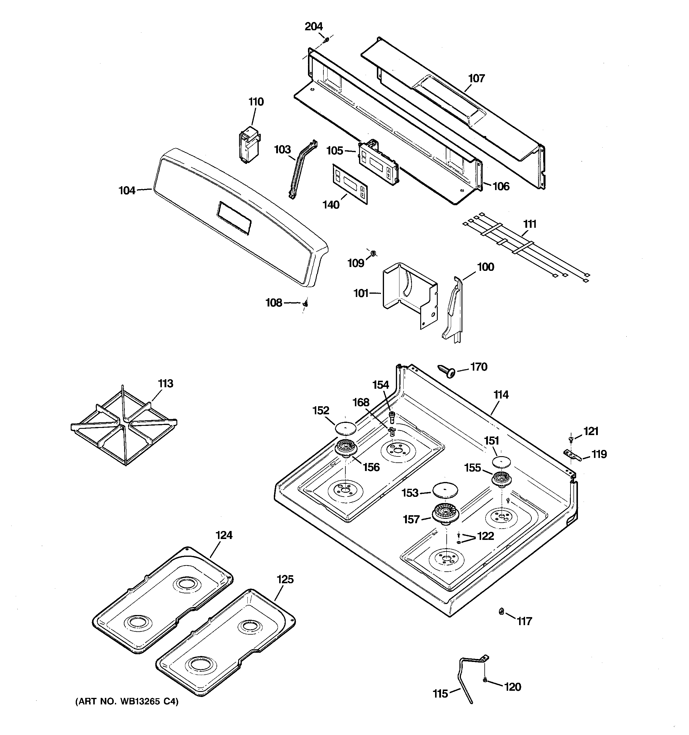 CONTROL PANEL & COOKTOP