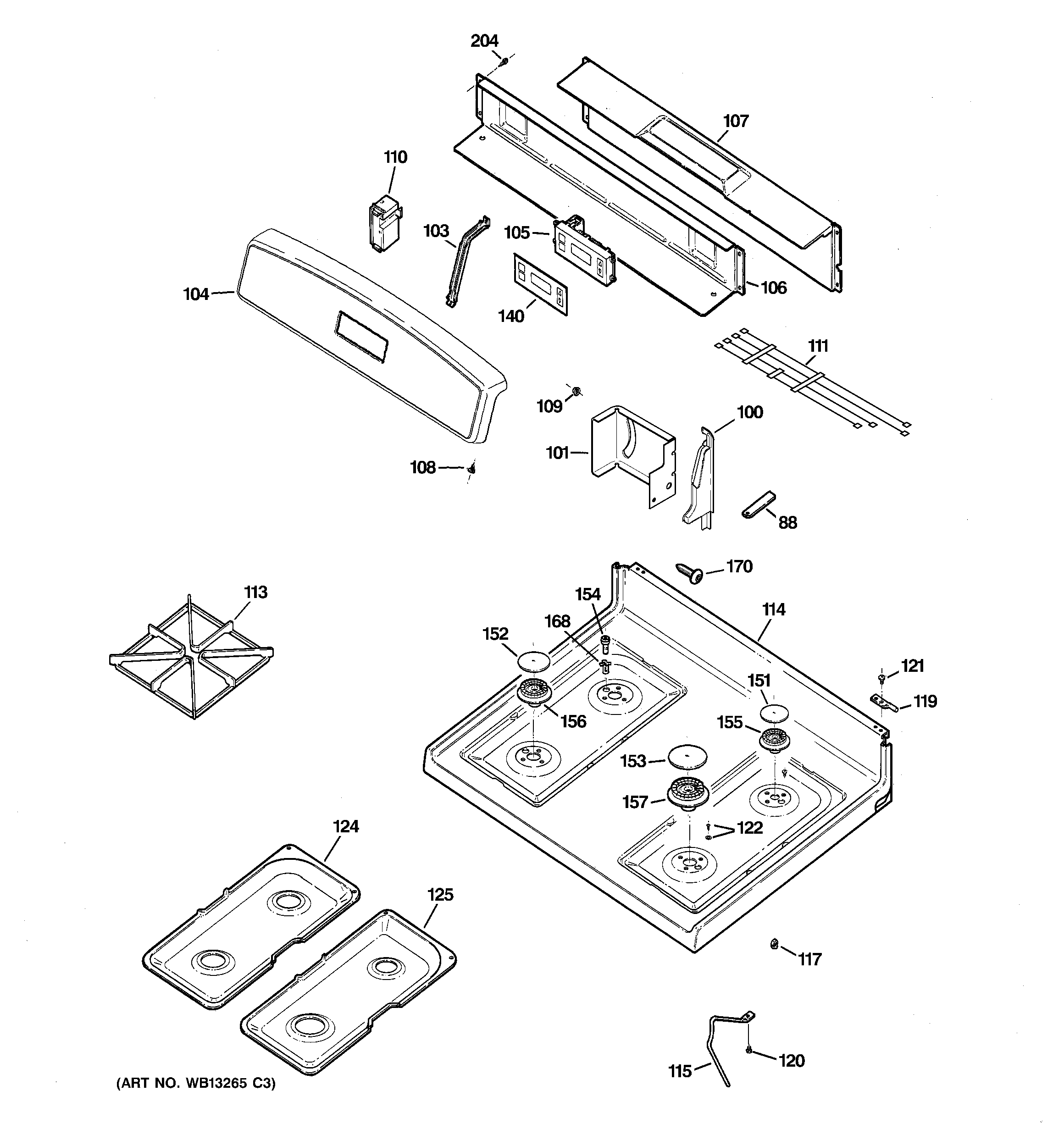 Control panel & cooktop