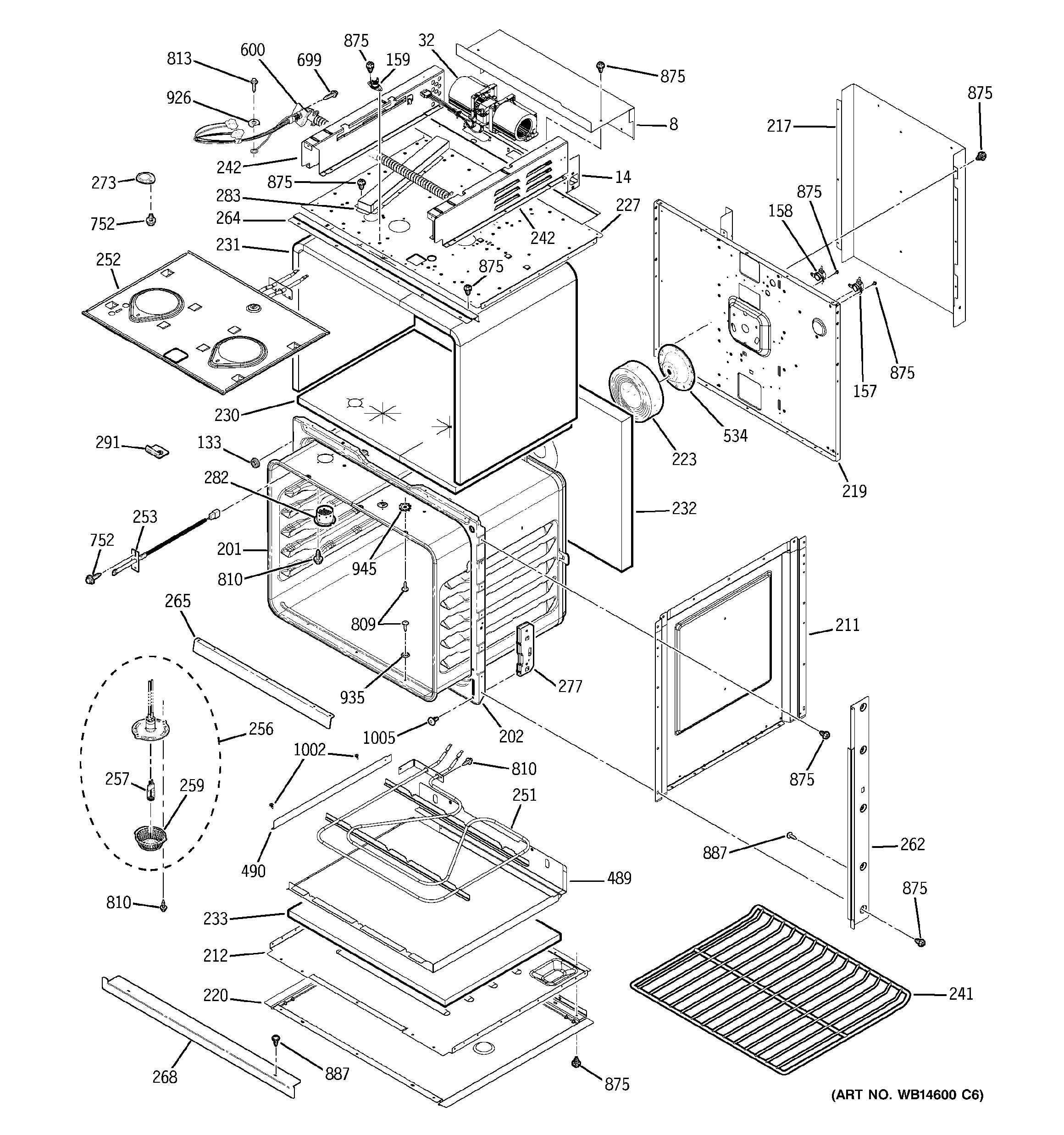 BODY WITH MICROWAVE SUPPORT