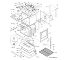 GE JTP90DP3BB body with microwave support diagram