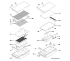 GE ZGU484NGP1SS grill & griddle assembly diagram