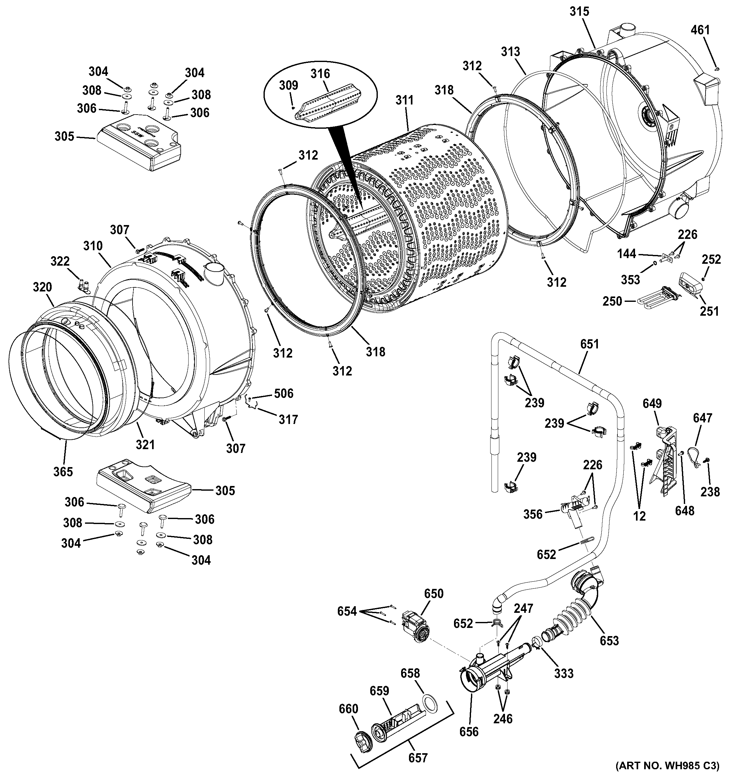 Tub & motor