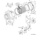 GE GFWS2505F0RR tub & motor diagram