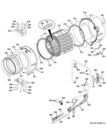 Tub & motor
