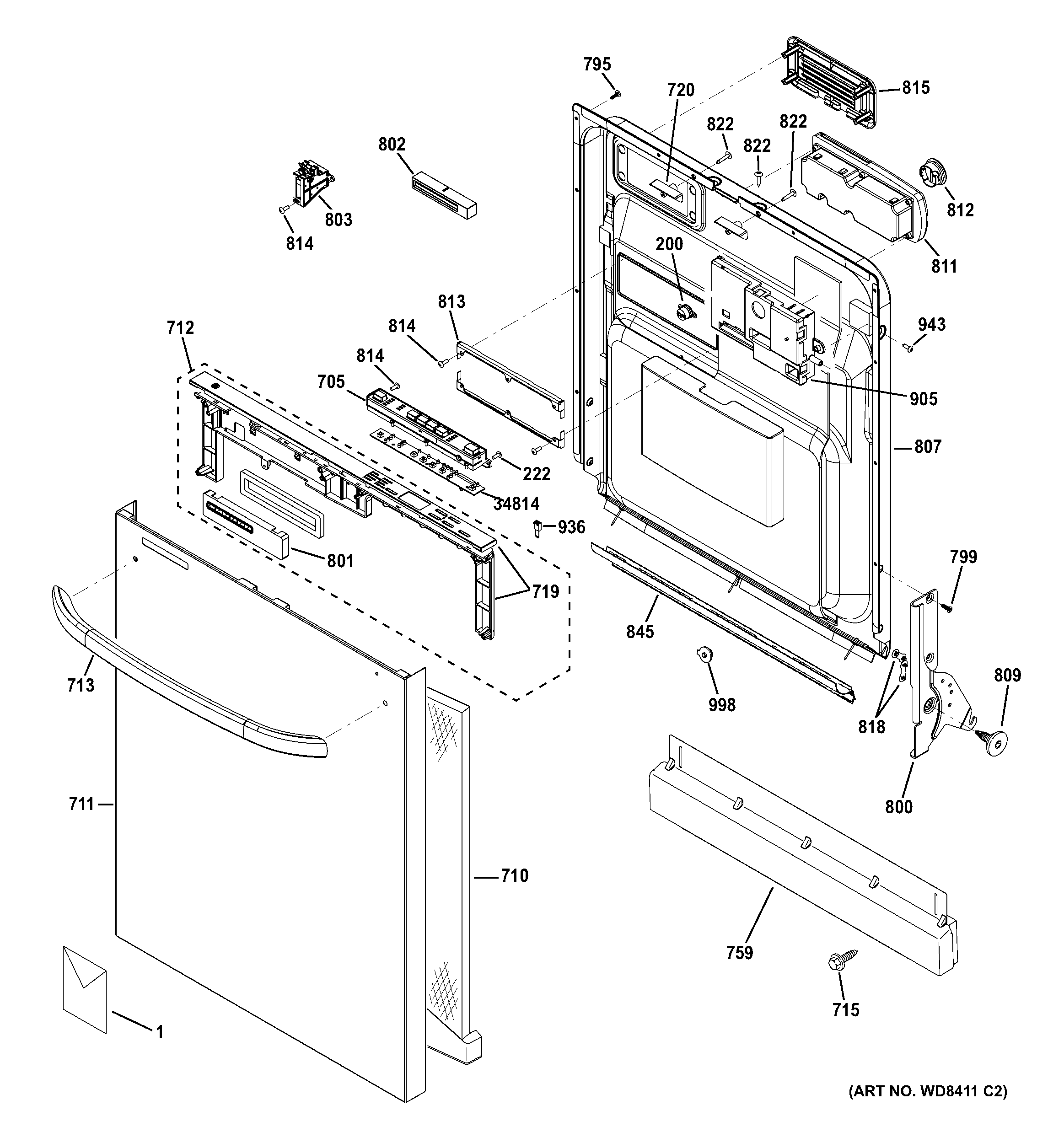 Escutcheon & door assembly