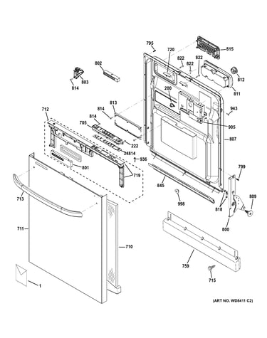 Escutcheon & door assembly