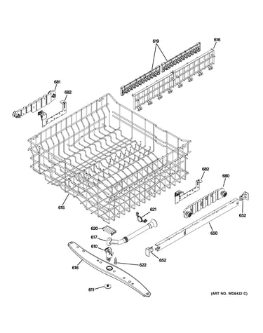Upper rack assembly
