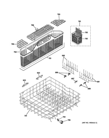 Lower rack assembly