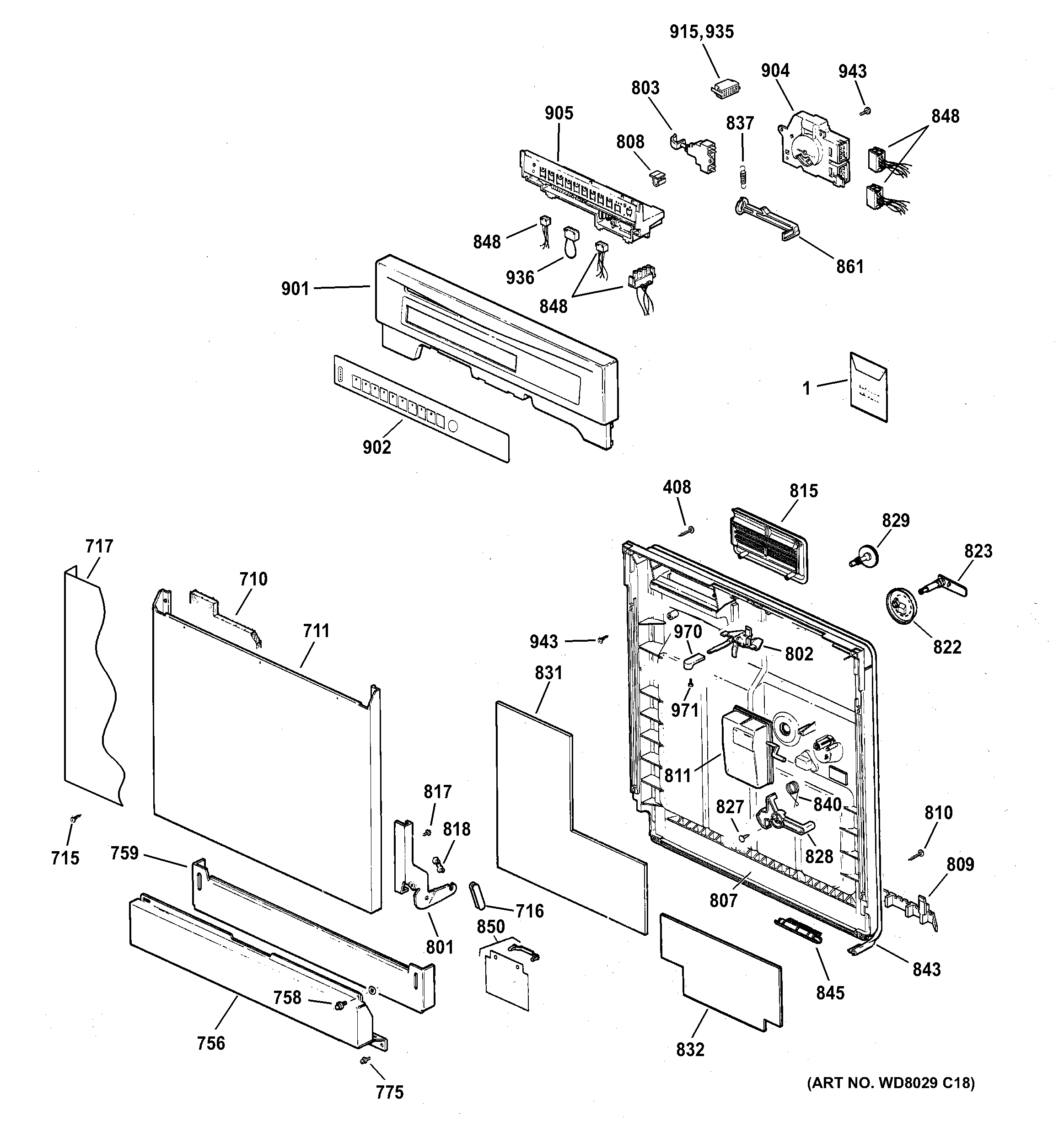 Escutcheon & door assembly
