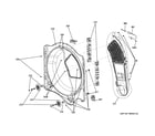 GE GTDS855ED0MC rear roller support diagram