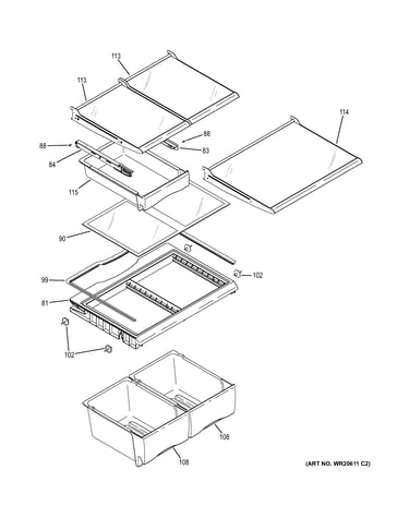 Fresh food shelves