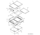 GE GBE20ESEARSS fresh food shelves diagram