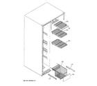 GE GSE23GGEBCWW freezer shelves diagram