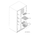GE GZS23HSEBFSS freezer shelves diagram