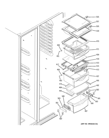 Fresh food shelves