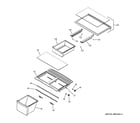 GE GTH21GCEBBB fresh food shelves diagram