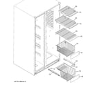 GE PSE26KSEEESS freezer shelves diagram