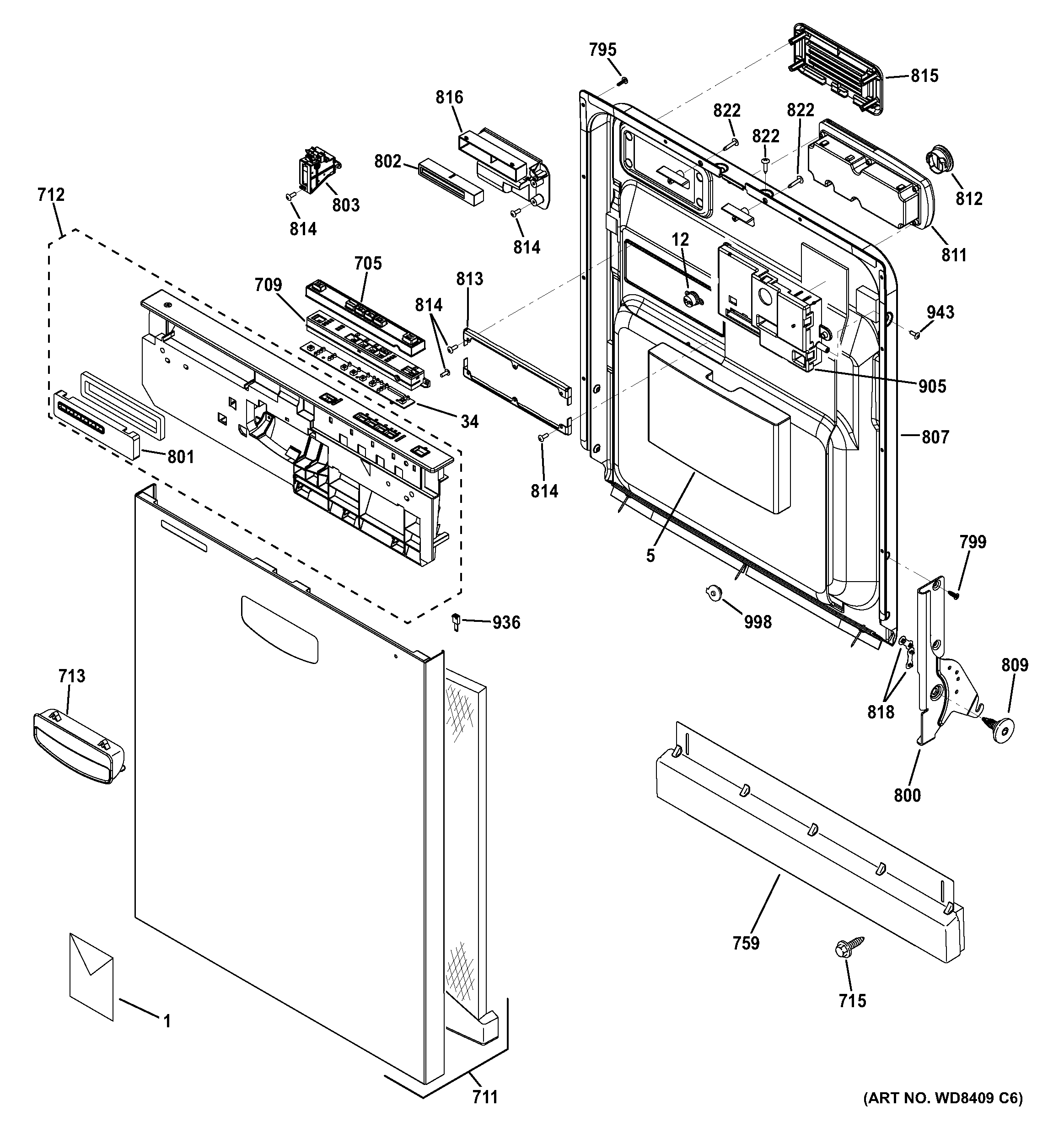 Escutcheon & door assembly