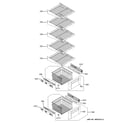 GE ZISP420DTBSS freezer shelves diagram