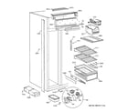 GE ZISS48NCASS freezer shelves diagram