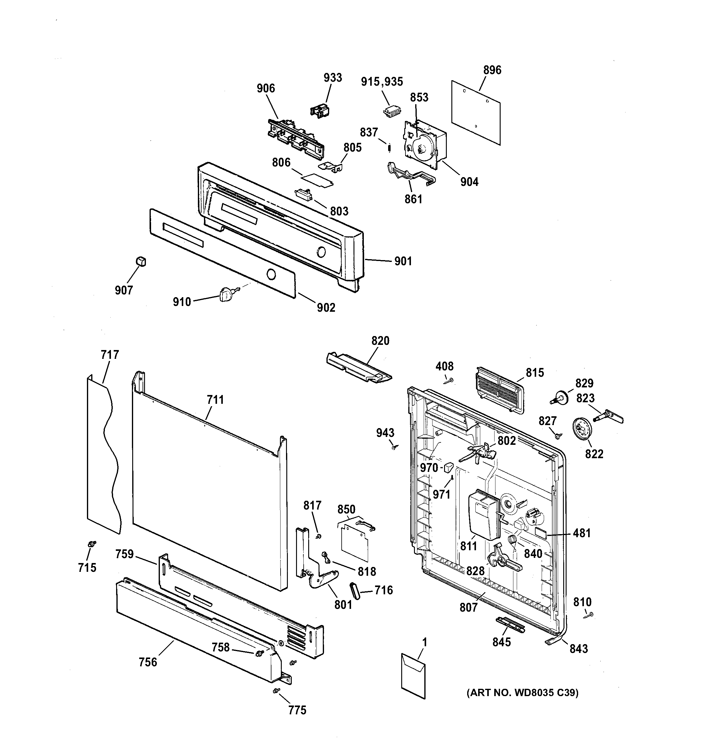 ESCUTCHEON & DOOR ASSEMBLY