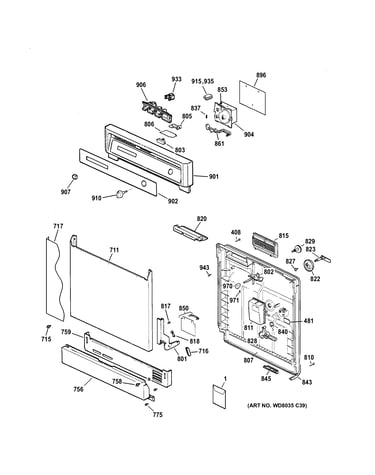 Escutcheon & door assembly