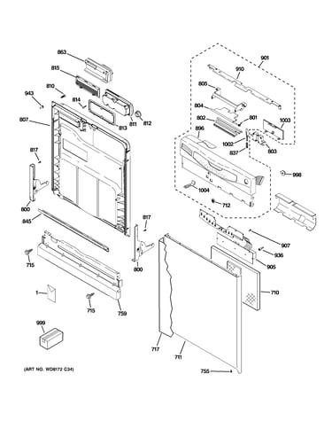 Escutcheon & door assembly