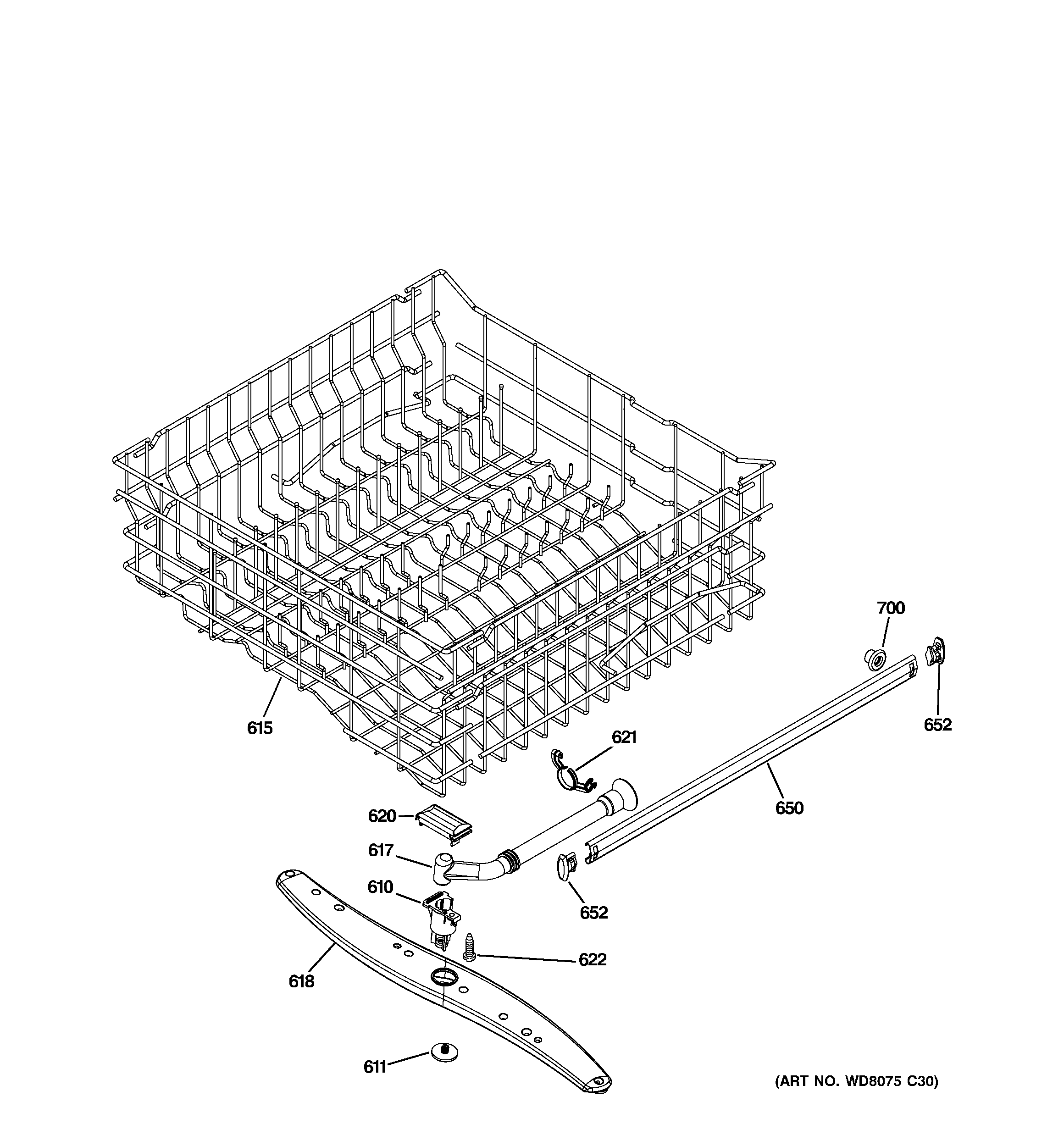 Upper rack assembly