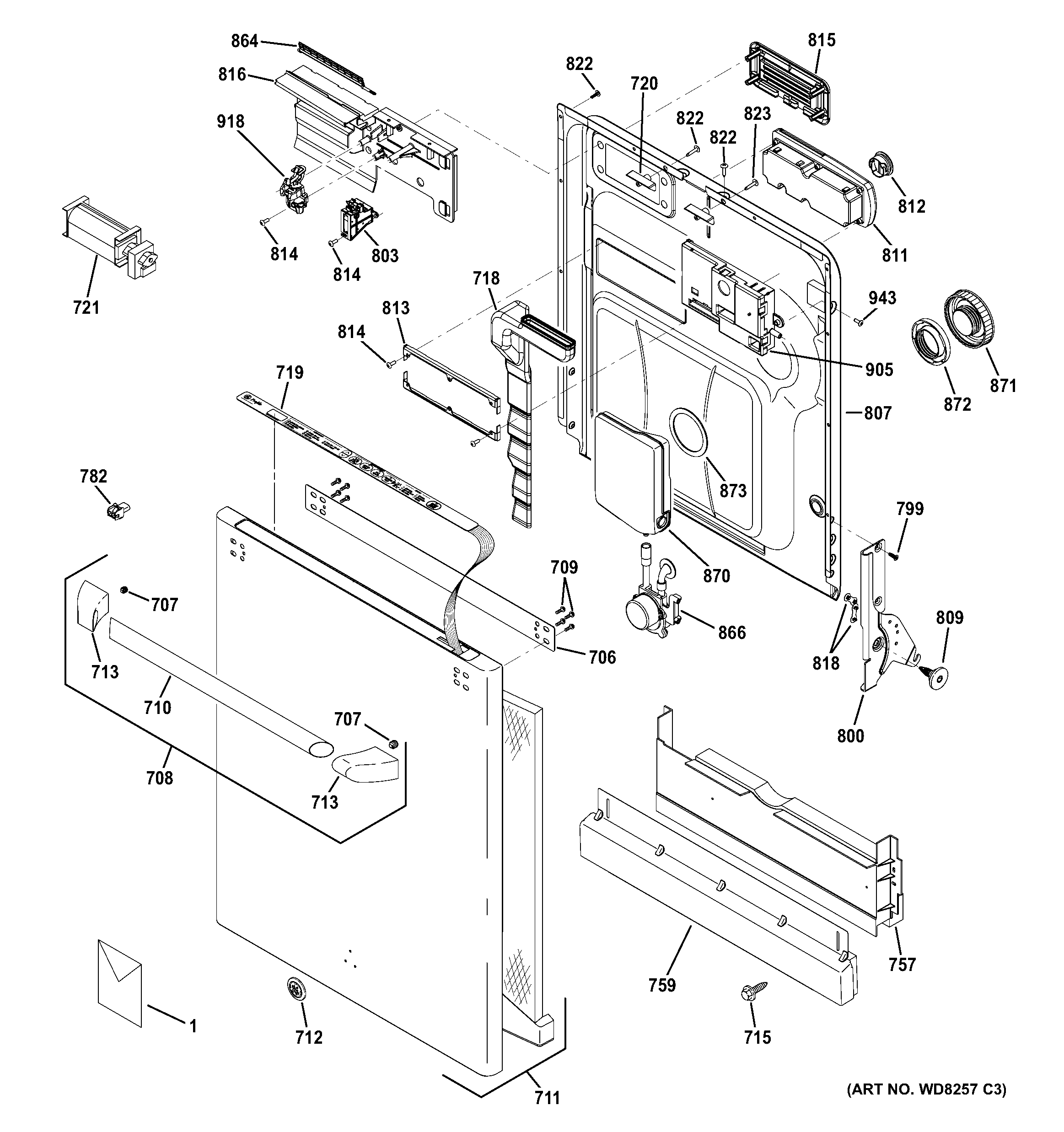Escutcheon & door assembly