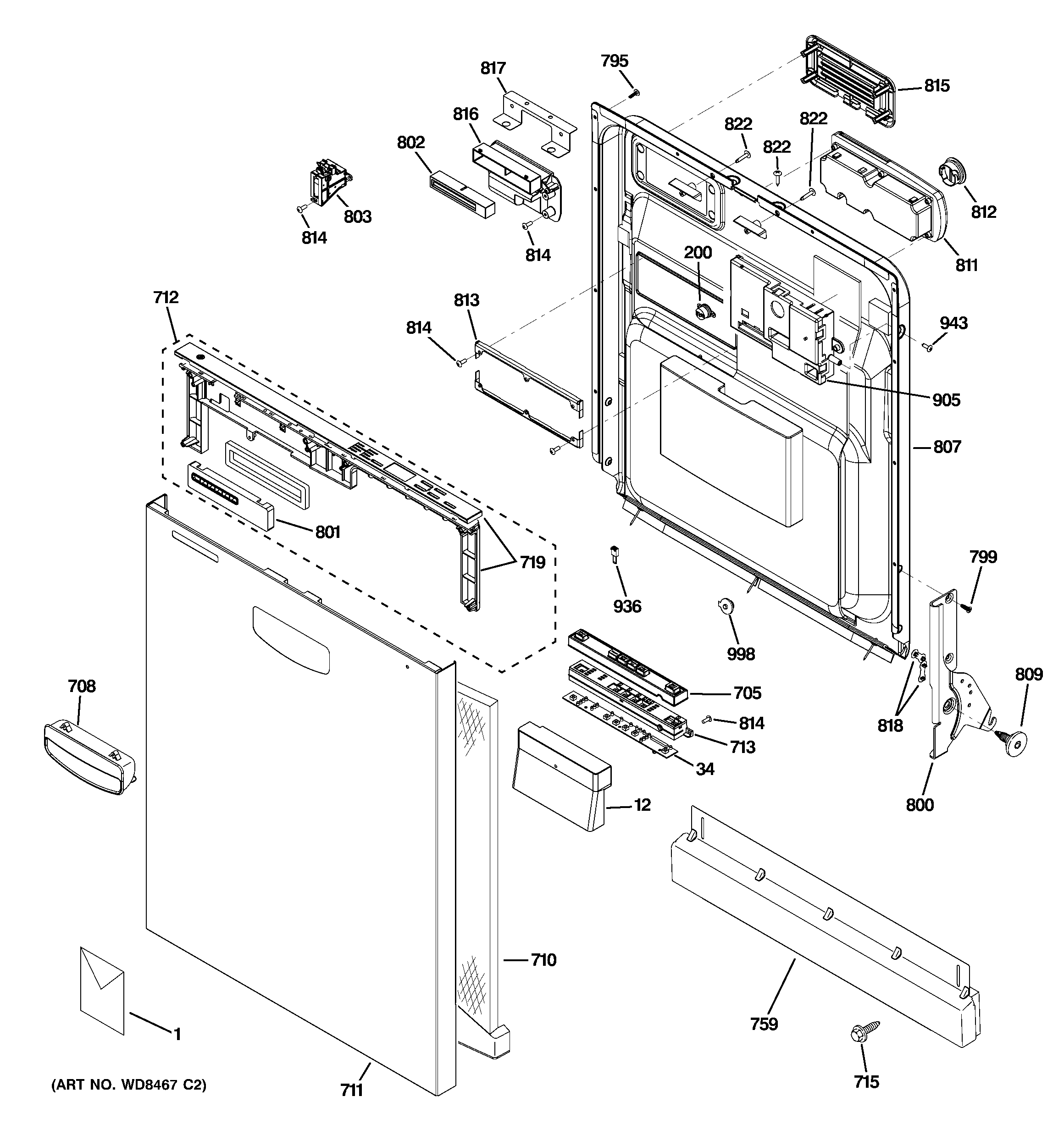 Escutcheon & door assembly