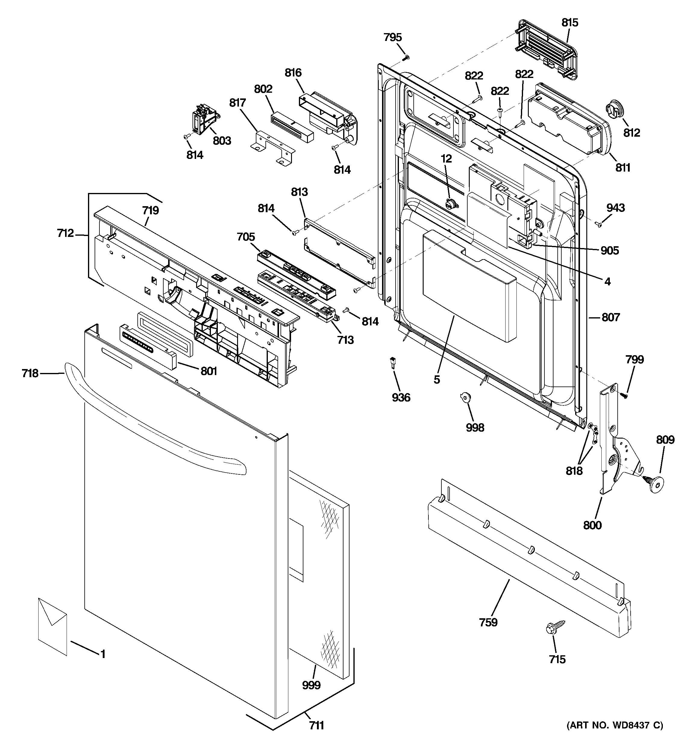 Escutcheon & door assembly