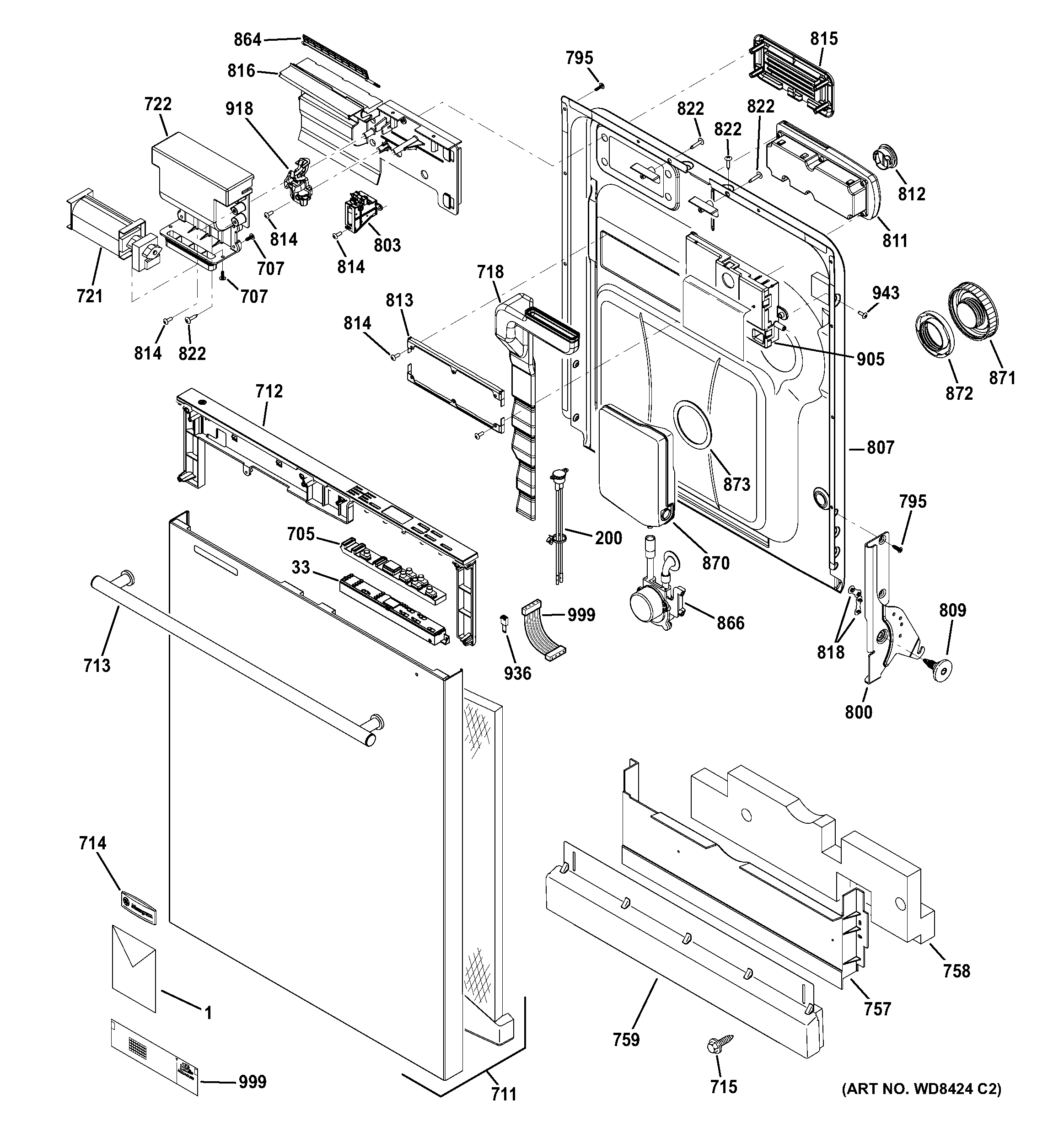 Escutcheon & door assembly