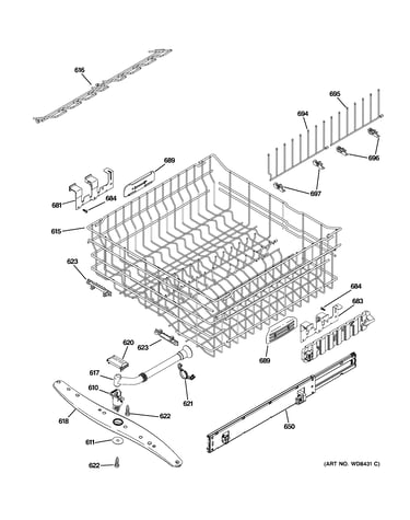 Upper rack assembly