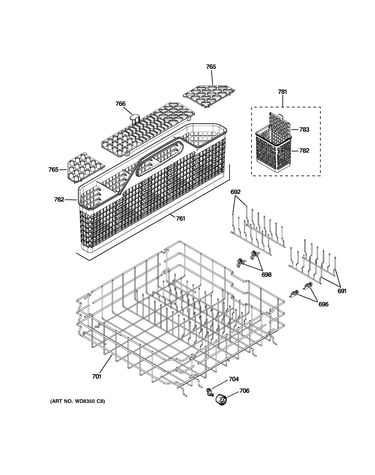 Lower rack assembly