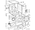 GE DSKS433EB3WW backsplash, cabinet & front panel diagram
