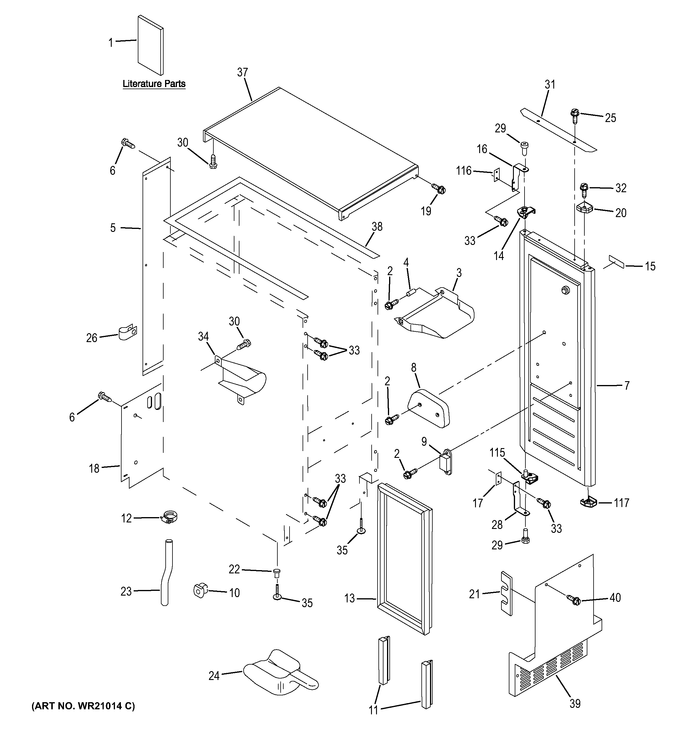 Cabinet, liner & door parts