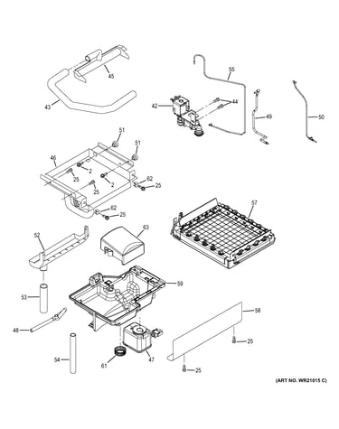Evaporator, ice cutter grid & water