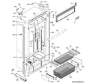 GE ZIPS360NZA freezer section, trim & components diagram