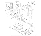 GE ZISB420DXA ice maker & dispenser diagram