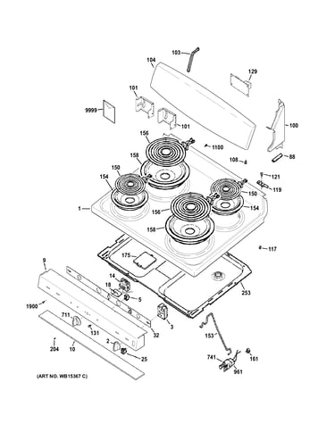 Control panel & cooktop