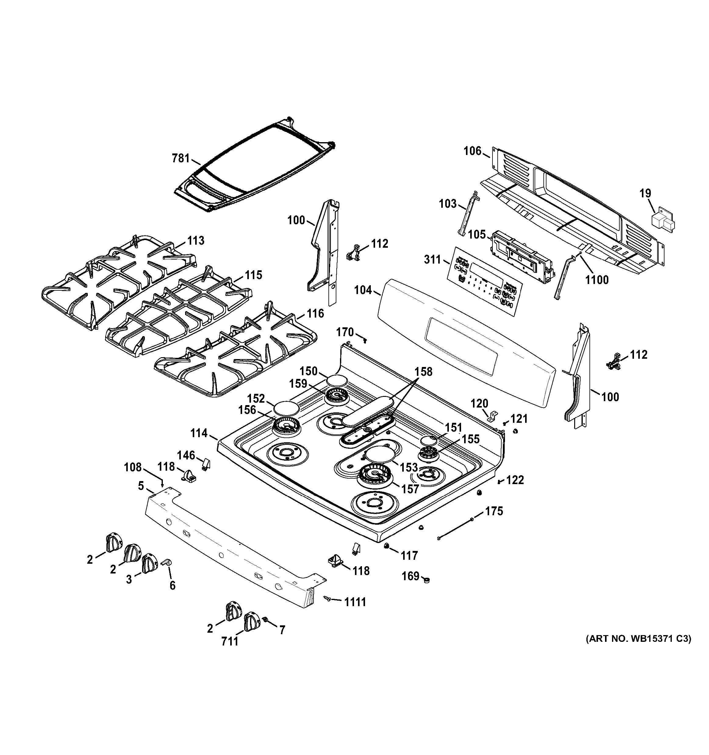 CONTROL PANEL & COOKTOP