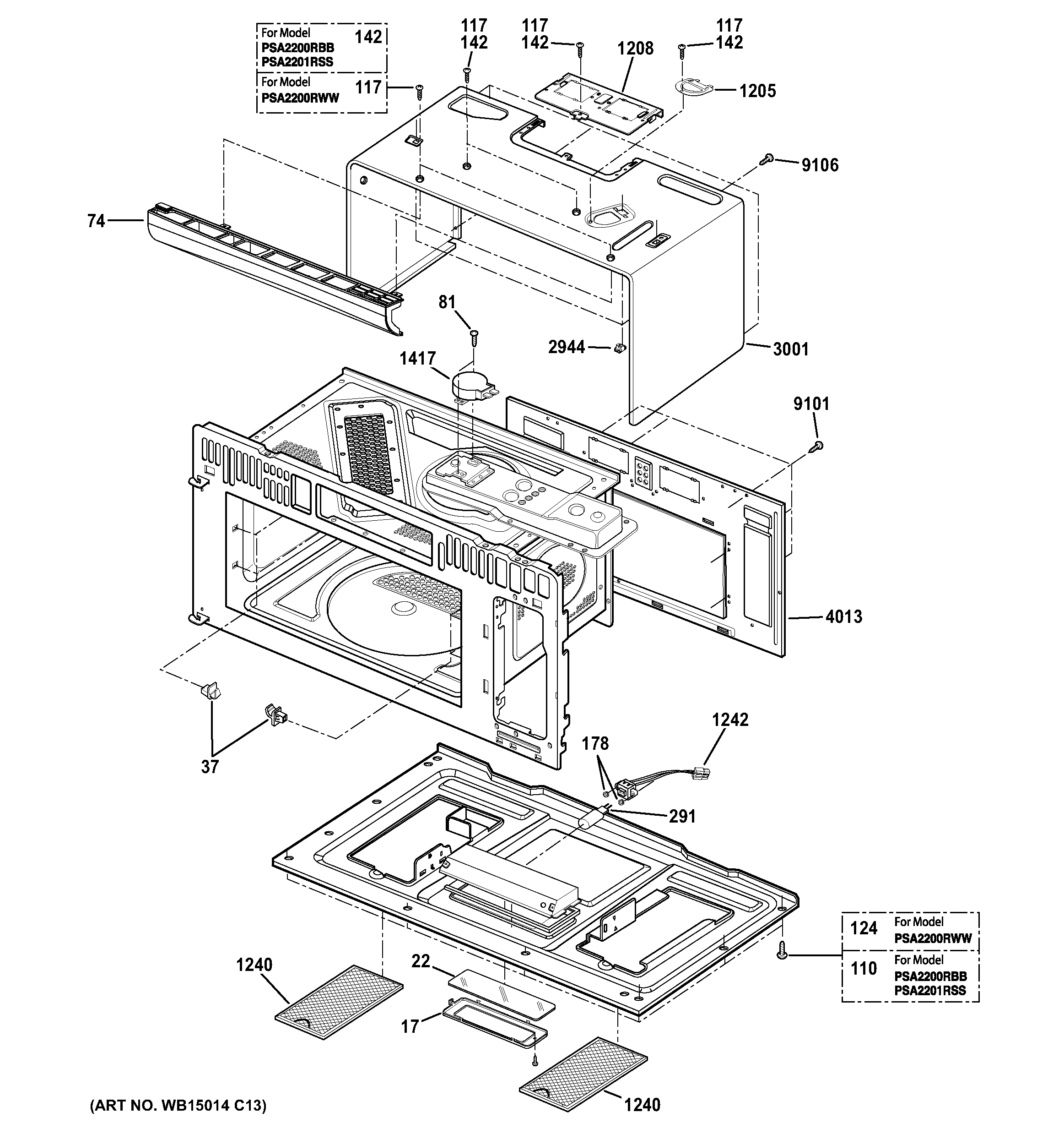 Oven cavity parts