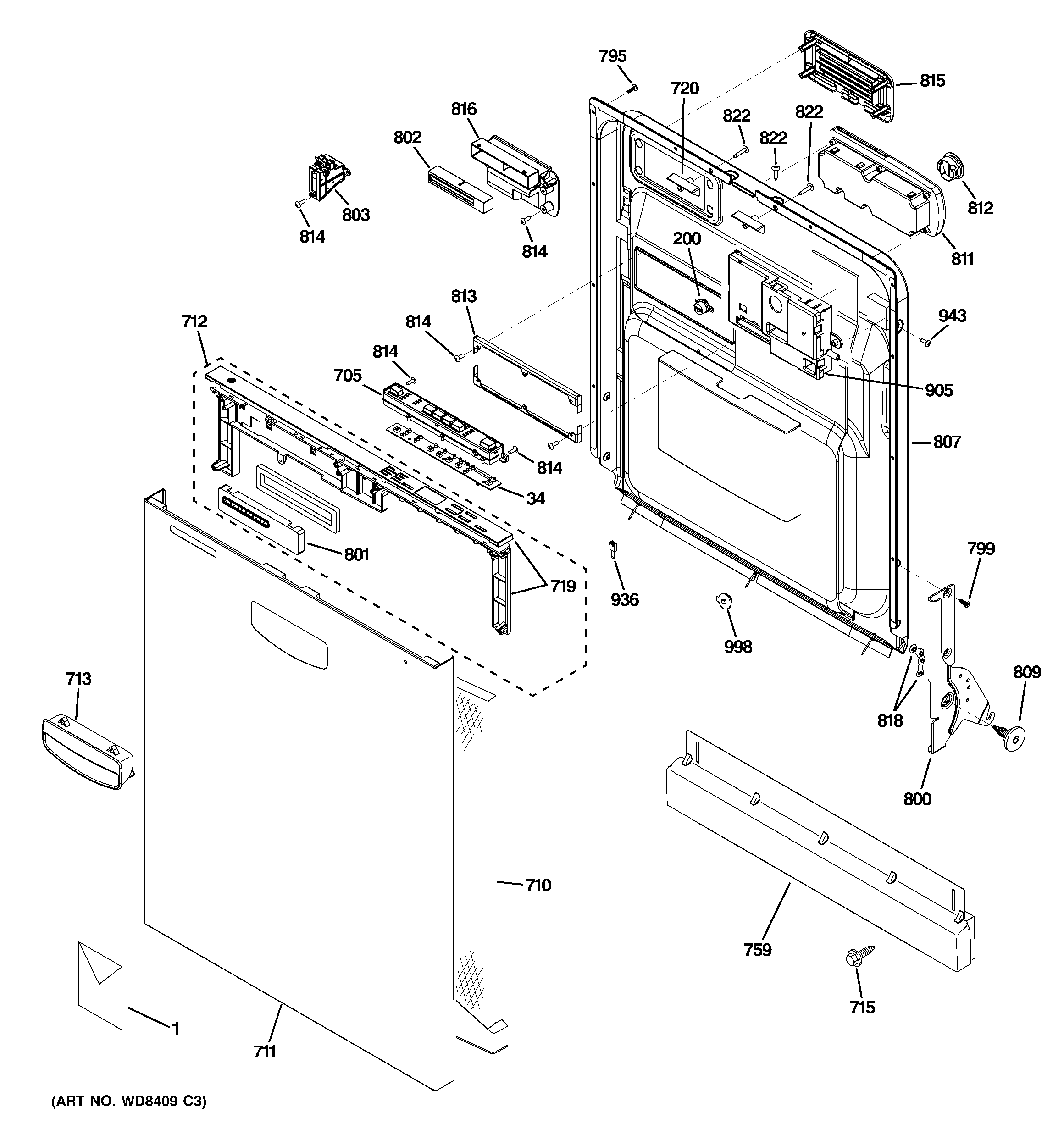 Escutcheon & door assembly