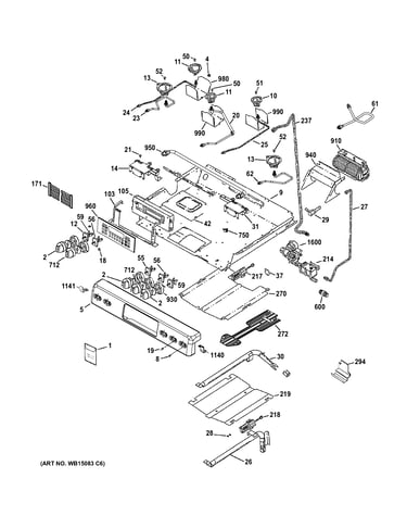 Control panel, gas & burner parts