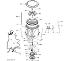 GE GHWS8350H0WS tub & motor diagram