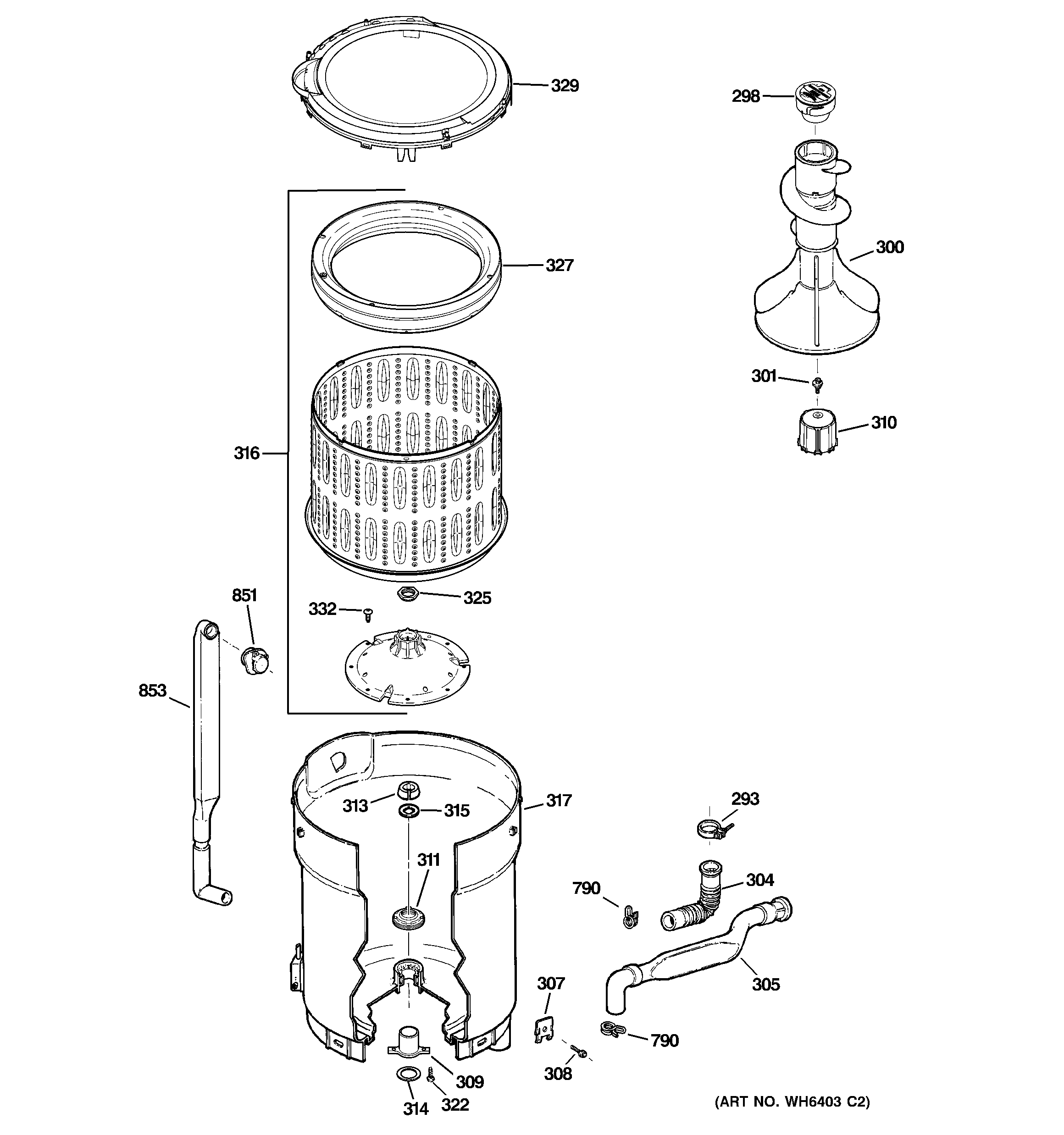 Tub, basket & agitator