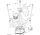 Hotpoint HTAP1100F0WW suspension, pump & drive components diagram